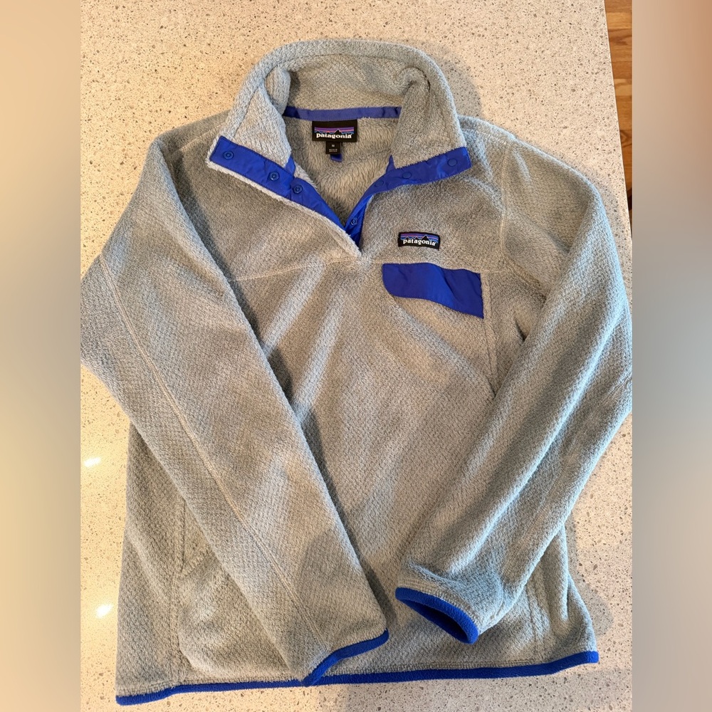 Patagonia Blue and Gray Snap-T Fleece